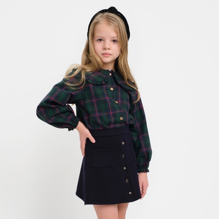 Рубашка для девочки KAFTAN "Клетка", р. 36 (134-140 см)