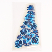 Термотрансфер &laquo;Гжель цветы&raquo;, уголок слева, 20 х 35 см, набор 10 шт.