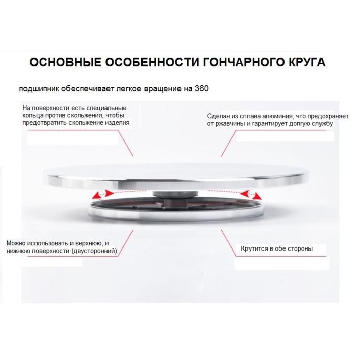 Гончарный круг ручной (скульптурный) двухсторонний металл d=20 см