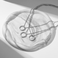 Кулоны &laquo;Неразлучники&raquo; три кольца, цвет серебро, 45 см