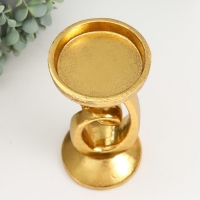 Подсвеник полистоун на 1 свечу "Петля" золото 10,5х10,5х20,5 см