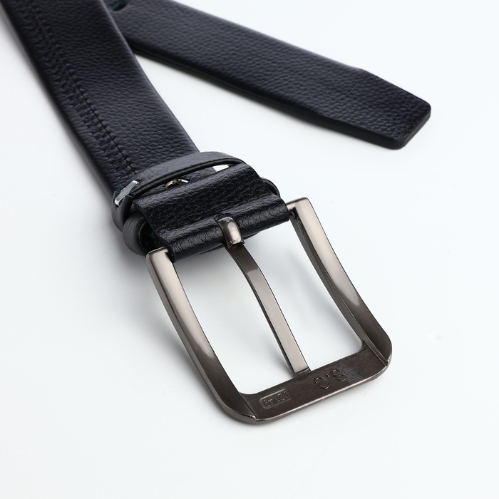 Ремень мужской, ширина 4 см, пряжка металл, цвет чёрный