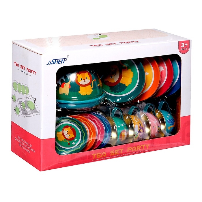 Набор металлической посуды &laquo;Зверята&raquo;, 14 предметов, цвет МИКС