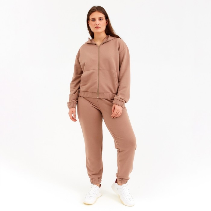 Костюм женский (толстовка, брюки) MINAKU: Casual collection цвет бежевый, размер 52 Костюм женский (толстовка, брюки) MINAKU: Casual collection цвет бежевый, размер 52