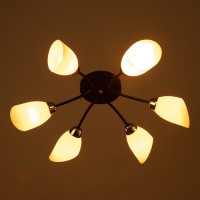 Люстра "Барра" 6х60Вт E14 черный-хром 74х74х19 см.