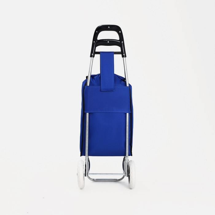 Сумка-тележка хозяйственная на шнуре, цвет васильковый