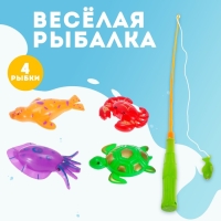 Магнитная игра «Весёлая рыбалка»: удочка, 4 рыбки, МИКС Магнитная игра «Весёлая рыбалка»: удочка, 4 рыбки, МИКС