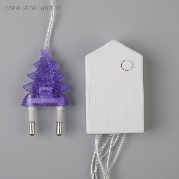 Гирлянда &laquo;Нить&raquo; 20 м, IP20, прозрачная нить, 200 LED, свечение фиолетовое, 8 режимов, 220 В