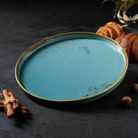 Тарелка фарфоровая с бортиком Magistro &laquo;Церера&raquo;, d=25,5 см, цвет голубой