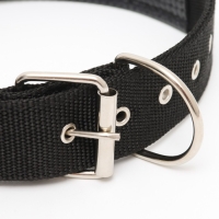 Ошейник "Комфорт" комбинированный, 70 х 4 см, ОШ 51-61 см, чёрный Ошейник "Комфорт" комбинированный, 70 х 4 см, ОШ 51-61 см, чёрный