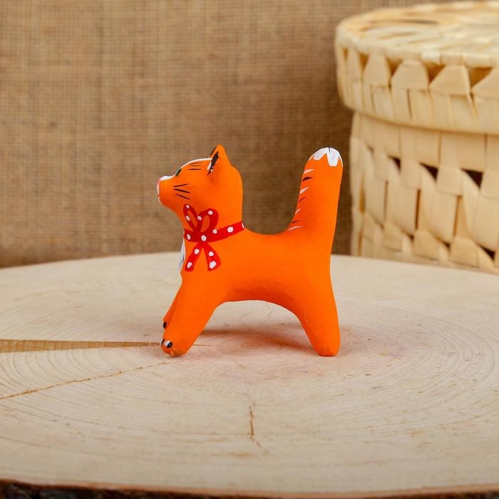 Сувенир &laquo;Котик&raquo;, рыжий, 3,5&times;4&times;5,5 см, каргопольская игрушка, микс