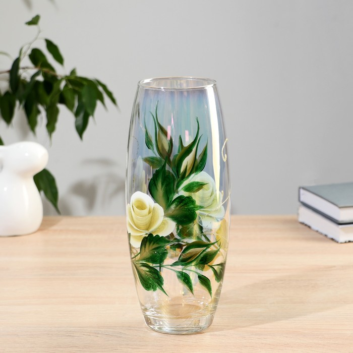 Ваза FLORA 'Белая роза' (дымка) d-8см 11,5х26 см МИКС Ваза FLORA 'Белая роза' (дымка) d-8см 11,5х26 см МИКС