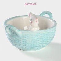 Конфетница Доляна &laquo;Зайка&raquo;, 19,5&times;16,5&times;12,5 см, цвет голубой