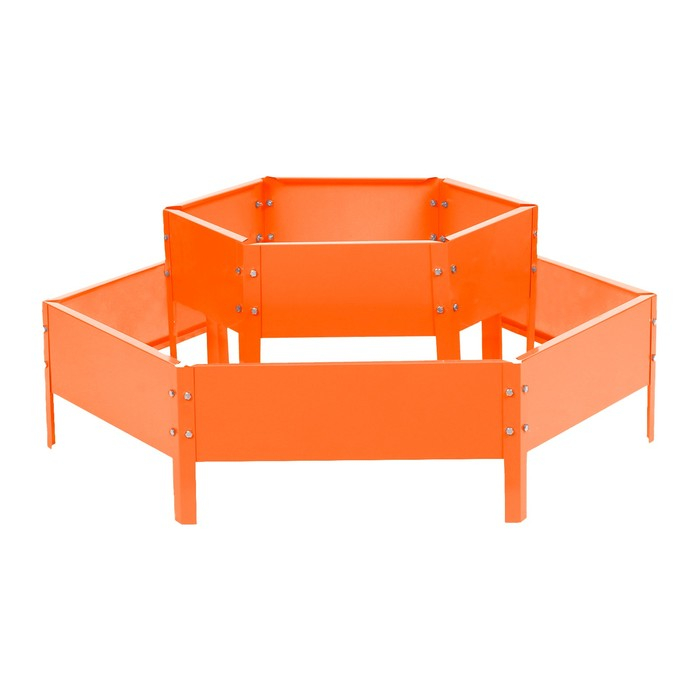 Клумба оцинкованная, 2 яруса, d=60&ndash;100 см, высота бортика 30 см, оранжевая, Greengo