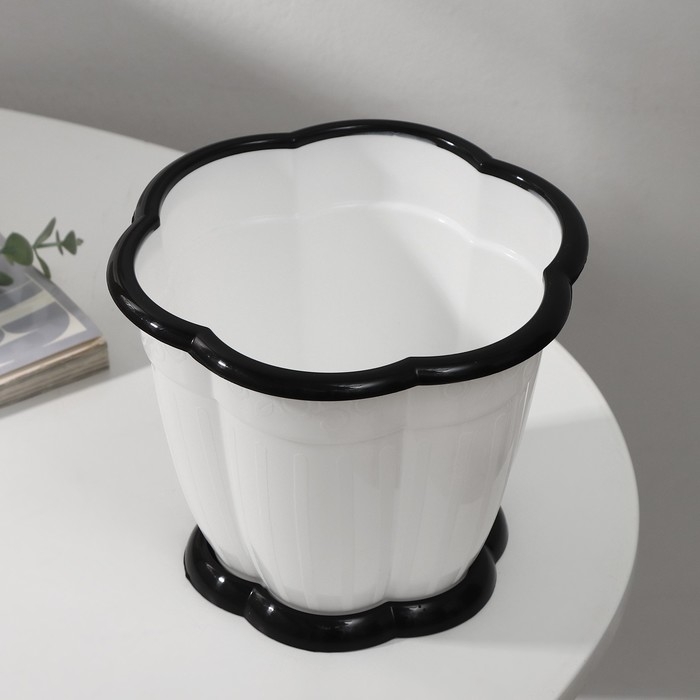 Горшок для цветов с поддоном &laquo;Восторг&raquo;, 1.5 л, пластиковый, белый