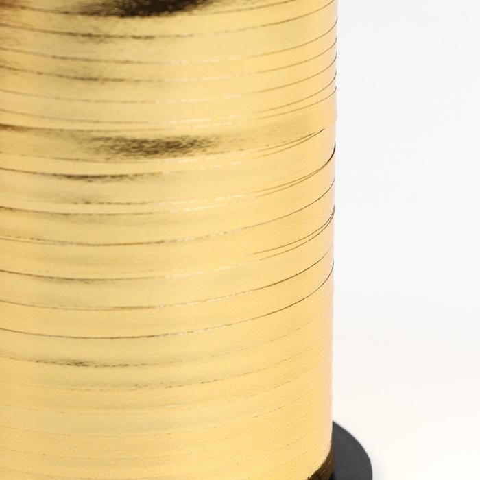 Лента для декора и подарков, золото, металлизированная, 0,5 см х 250 м Лента для декора и подарков, золото, металлизированная, 0,5 см х 250 м