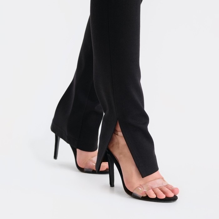 Брюки женские с разрезом MIST, р. 50, чёрный Брюки женские с разрезом MIST, р. 50, чёрный