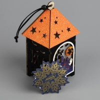 Светодиодная подвеска &laquo;Чёрная башня призраков&raquo; 6.5 &times; 17.5 &times; 6.5 см, пластик, батарейки LR1130х3 (в комплекте), свечение тёплое белое