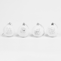 Новогодний набор для творчества. Ёлочные шары под раскраску &laquo;Счастливый Новый год&raquo;, 4 шт, d=5.5 см