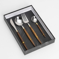 Столовые приборы из нержавеющей стали Magistro &laquo;Древо&raquo;, 4 предмета, цвет металла серебряный