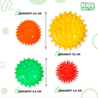 Набор массажных мячей ONLYTOP &laquo;Ёжик&raquo;, 4 шт., цвета МИКС