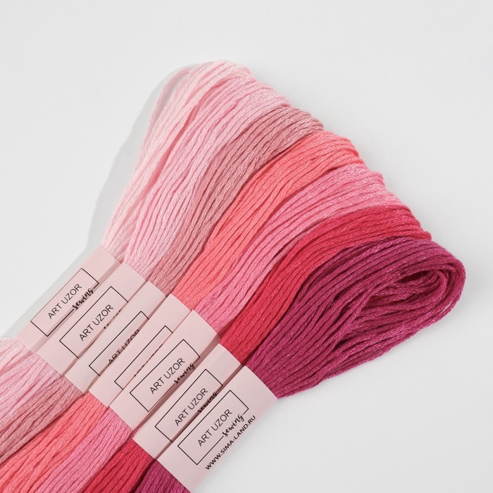 Набор ниток мулине, 8 ± 1 м, 7 шт, цвет розовый спектр Набор ниток мулине, 8 ± 1 м, 7 шт, цвет розовый спектр