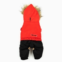 Одежда для собак. Комбинезон зимний &laquo;Тёплая зима&raquo;, красно-чёрный, размер XL