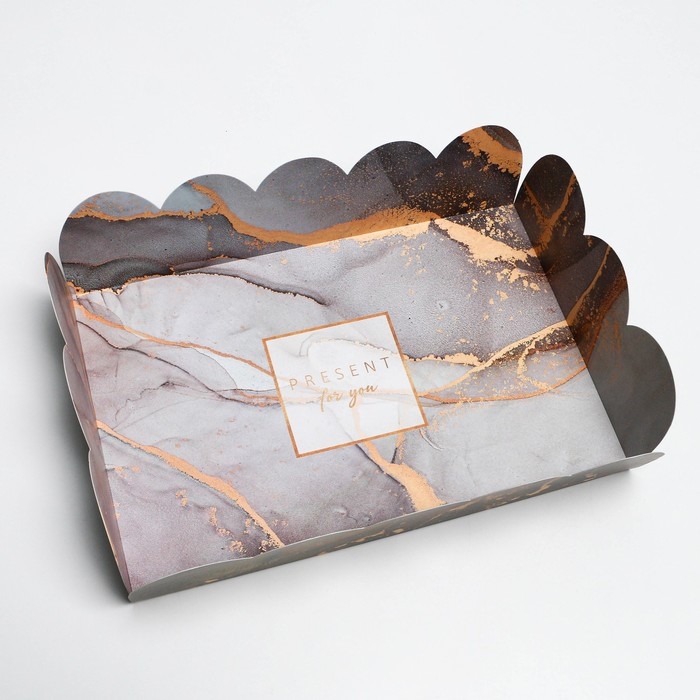 Коробка для печенья, кондитерская упаковка с PVC крышкой, «Мрамор», 20 х 30 х 8 см Коробка для печенья, кондитерская упаковка с PVC крышкой, «Мрамор», 20 х 30 х 8 см