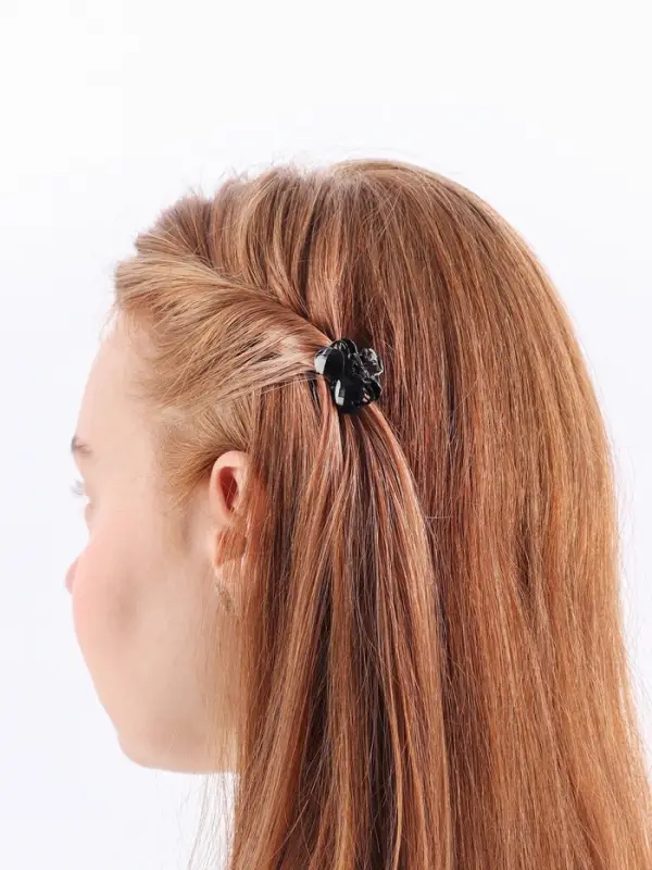 Крабик для волос &laquo;Чёрные кружева&raquo;, бантик, 2.7 см, чёрный