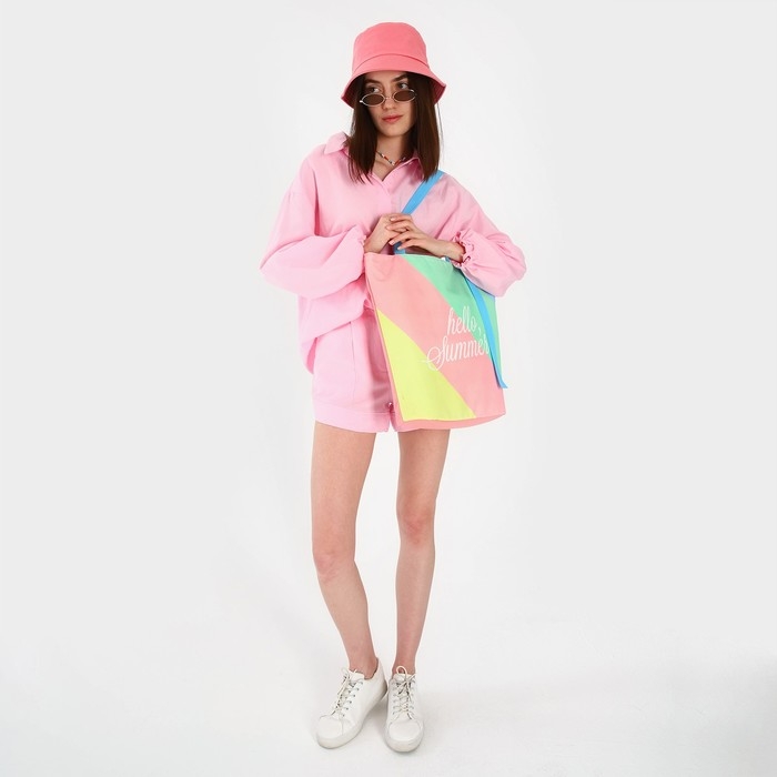 Сумка женская пляжная Сумка женская пляжная "Hello summer", 39х32 см, розовая