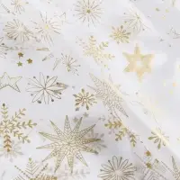 Бумага упаковочная тишью, новогодняя упаковка "Золотые снежинки",50 х 66 см.