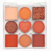 Тени для век 9 цветов, матовые и с шиммером, водостойкие