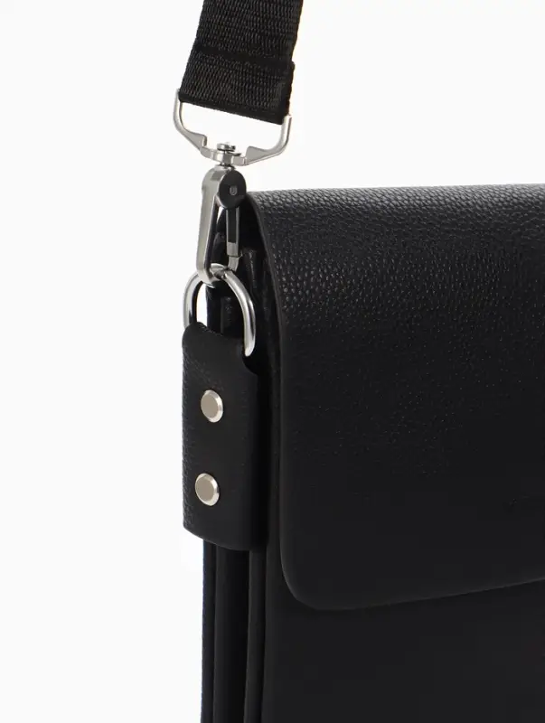 Сумка планшет муж, 19*2*23, 2 отд на молнии,  н/карм, длин рег ремень, черный