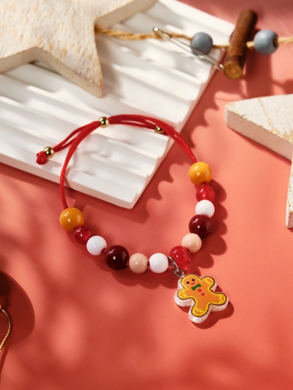 Браслет детский &laquo;Выбражулька&raquo; на затяжке, бусины, элемент пряник, разноцветный