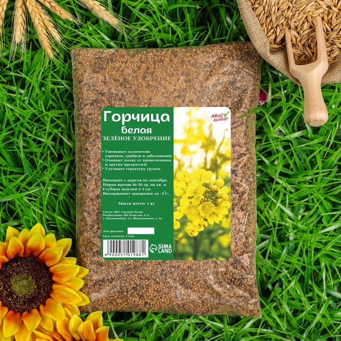 Семена Горчица белая, Мой Выбор, 1 кг Семена Горчица белая, Мой Выбор, 1 кг