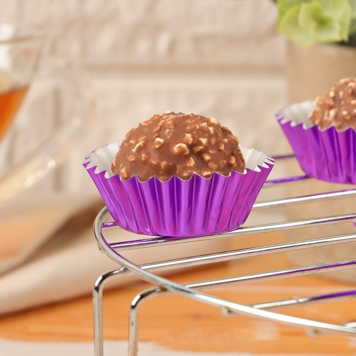 Форма для выпечки круглая, 3,5*2см фиолетовый набор