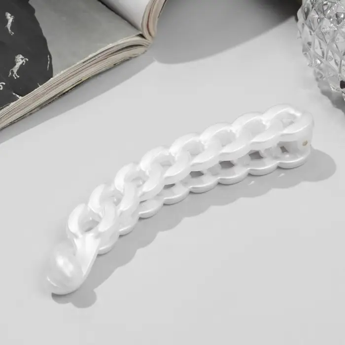 Банан для волос "Звенья" 10 см, белый