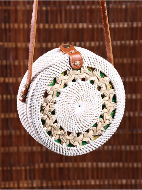 Сумка плетеная ротанг Сумка плетеная ротанг "Мандала" бежевый, 20х6х70 см