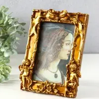 Фоторамка полистоун 10х15 см "Ангелы с бантом" бронза 20х16,5х2,5 см