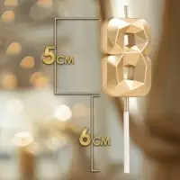 Свеча в торт на шпажке &laquo;Алмаз&raquo;, цифра 8, шампань, 5&times;2.6 см