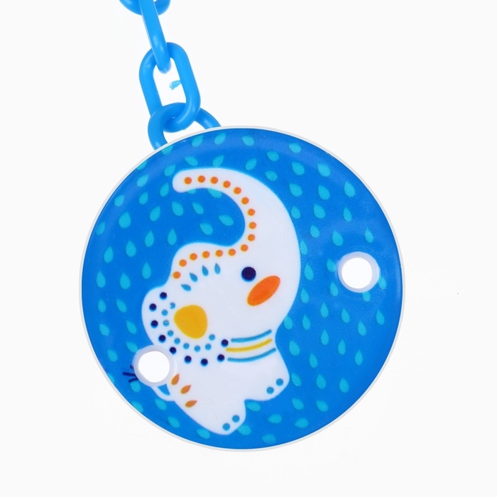 Пустышка ортодонт., с колпачком и держателем, от 0 мес., цвет Зеленый / Синий