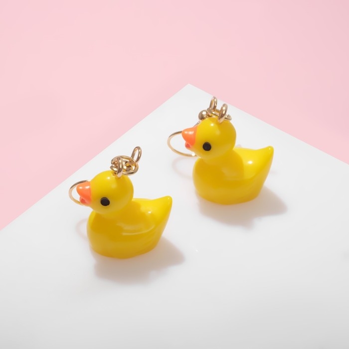 Серьги детские &laquo;Выбражулька&raquo; утята, цвет жёлтый в золоте