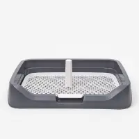 Туалет для собак 48 х 39 х 8,5 см с бортами, съёмной решеткой и столбиком, серый