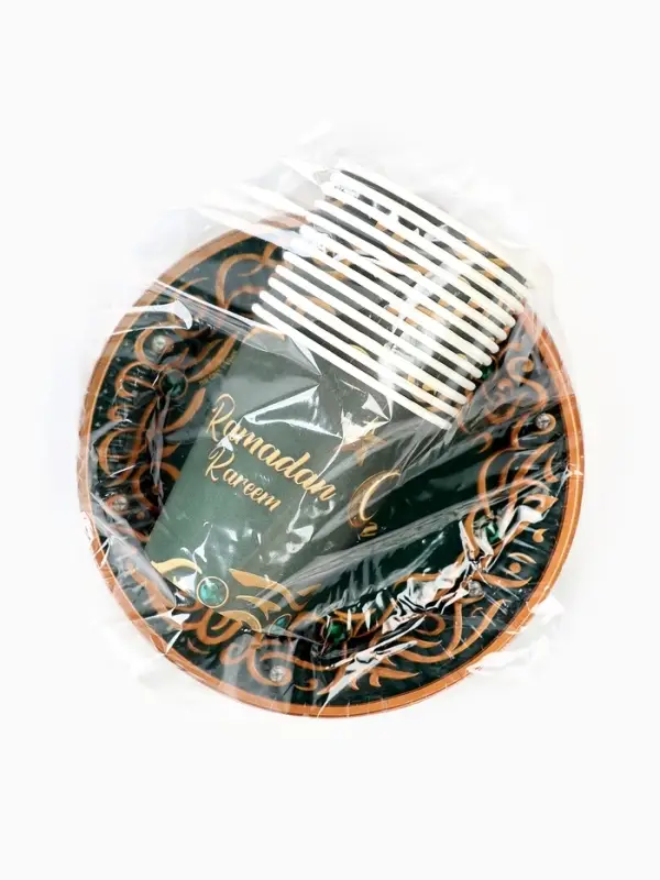 МП Набор бумжаной посуды &laquo;Ramadan Kareem&raquo;, зелёный, 12 персон