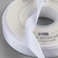 Лента атласная двухсторонняя №0029 15мм*25&plusmn;1м белый TR
