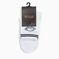 Носки мужские MINAKU &laquo;Планета&raquo;, цвет белый, р-р 40-41 (27 см)