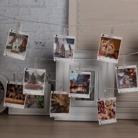 Гирлянда &laquo;Нить&raquo; 4.5 м с насадками &laquo;Прищепки&raquo;, IP20, прозрачная нить, 20 LED, свечение синее, 220 В