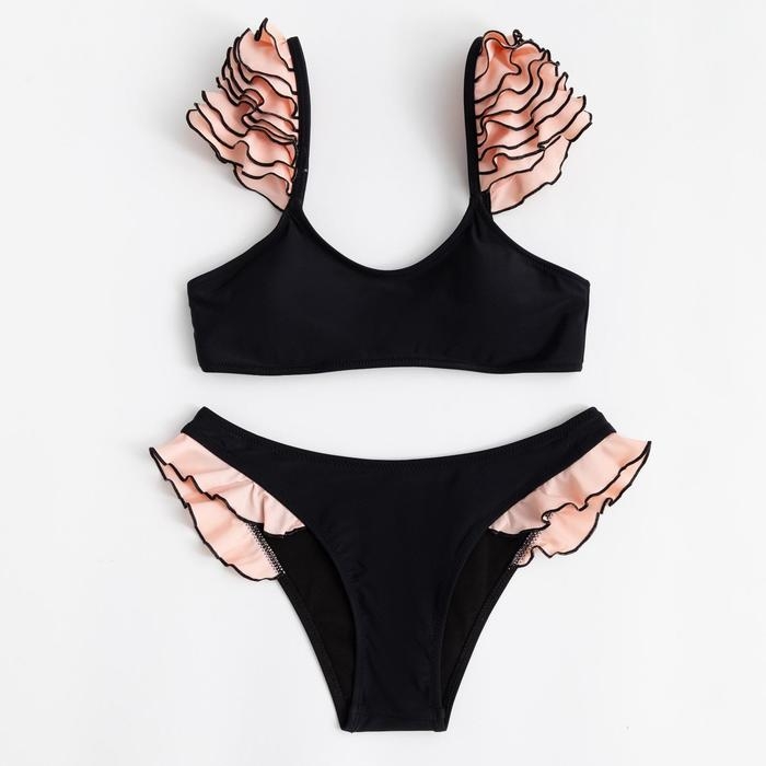Купальник женский раздельный MINAKU Купальник женский раздельный MINAKU "Carmen", размер 48, цвет розово-чёрный
