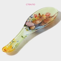 Подставка стеклянная под ложку Доляна &laquo;Акварель&raquo;, 23,5&times;8,3&times;1,5 см