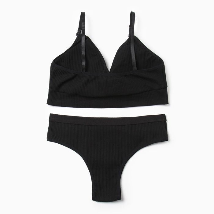 Комплект женский (топ, трусы) цвет черный, размер 44-46 Комплект женский (топ, трусы) цвет черный, размер 44-46